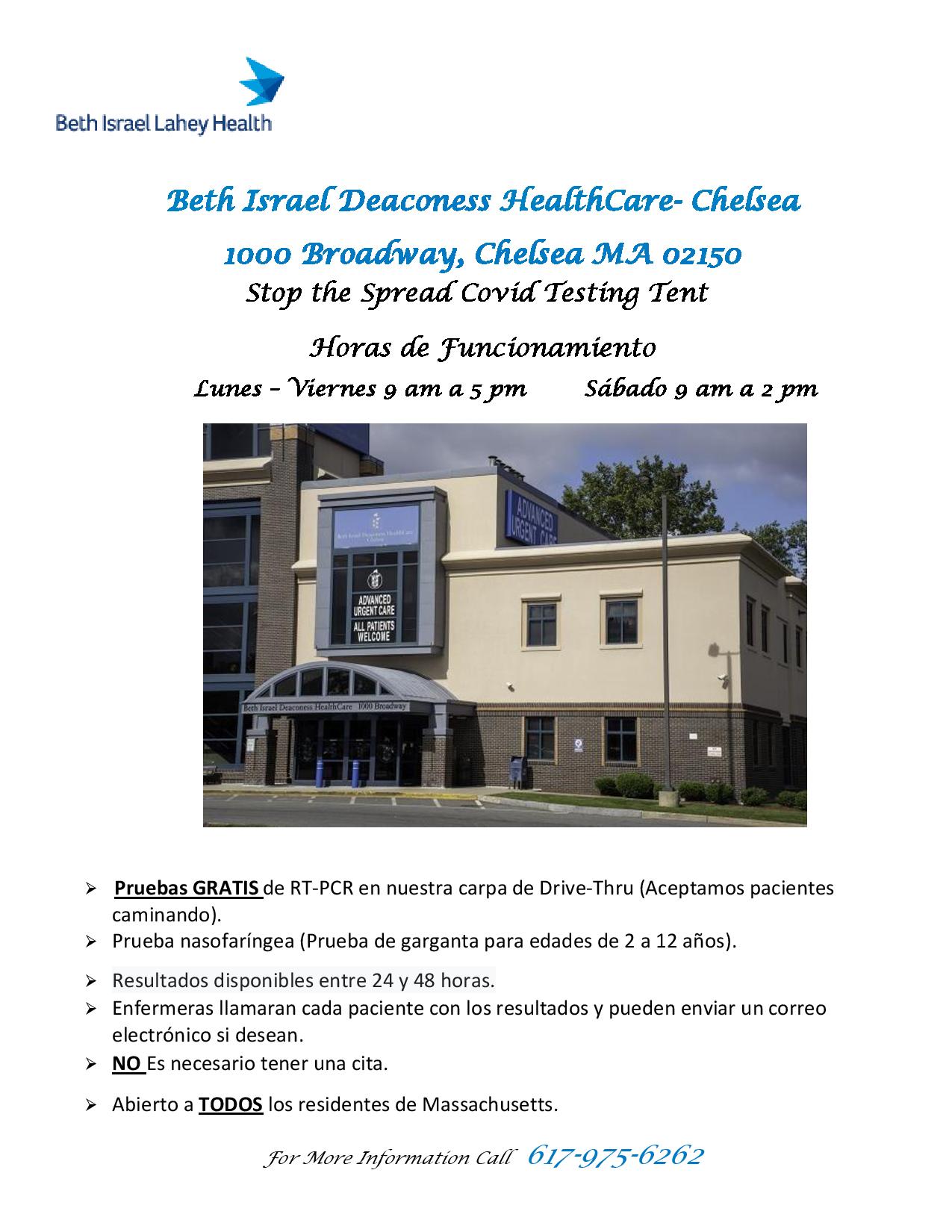 Beth Israel Deaconess HealthCare- Chelsea – Covid Testing Tent – Healthy  Chelsea